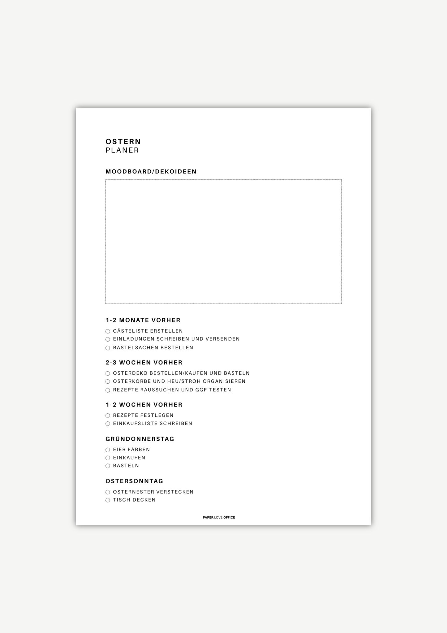 Oster-Checkliste für stressfreies Planen im Mama-Alltag – Übersicht mit Aufgaben und Helferlisten