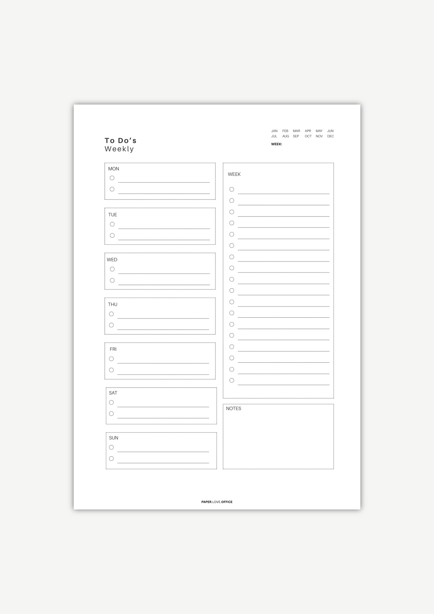 To-Do Liste kostenlos – Wochenplanung mit Tagesübersicht und Notizen