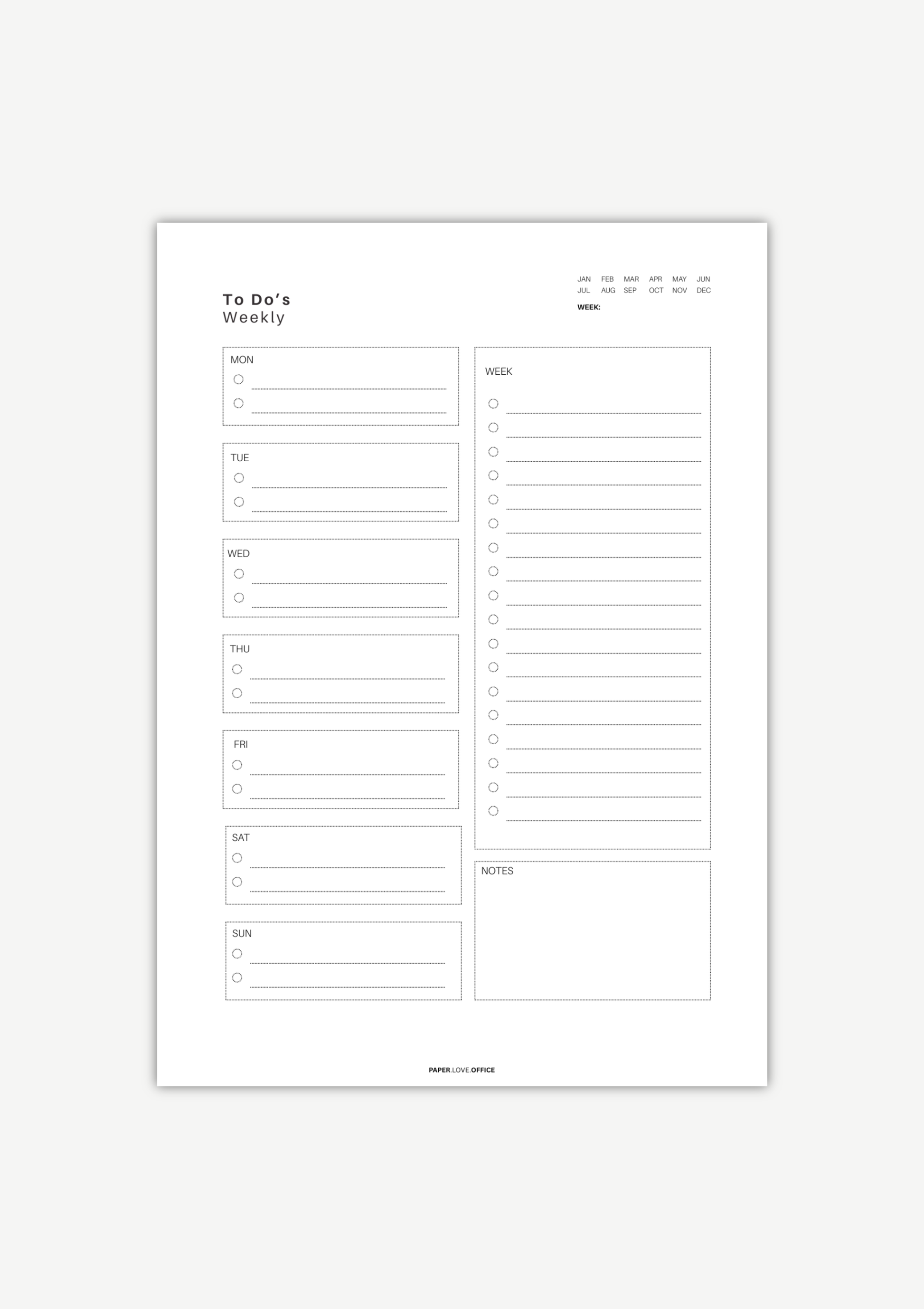To-Do Liste kostenlos – Wochenplanung mit Tagesübersicht und Notizen