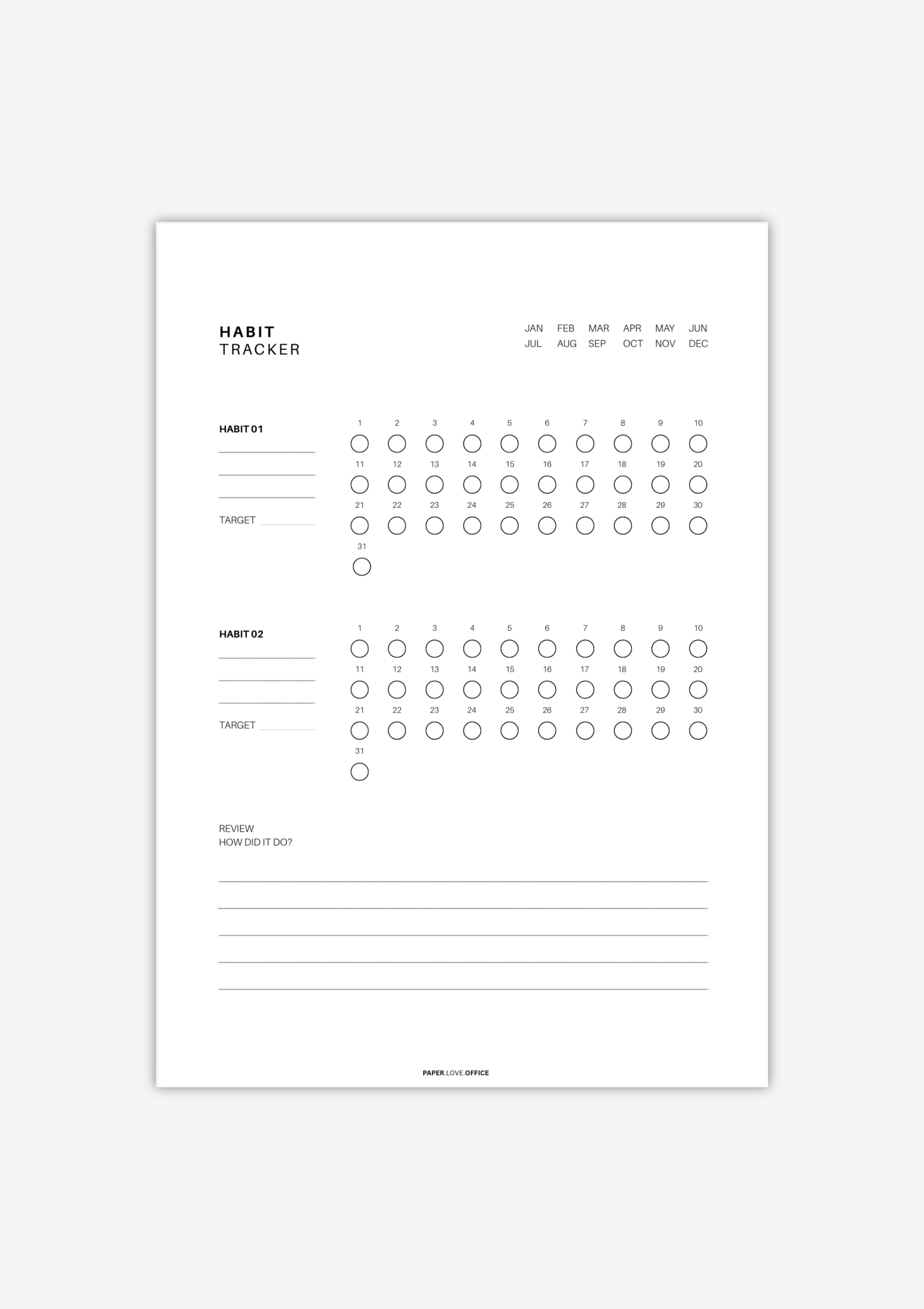 Habit Tracker für bewusste Routinen und mehr Struktur im Alltag – Übersicht mit Monatsübersicht