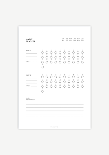 Habit Tracker für bewusste Routinen und mehr Struktur im Alltag – Übersicht mit Monatsübersicht
