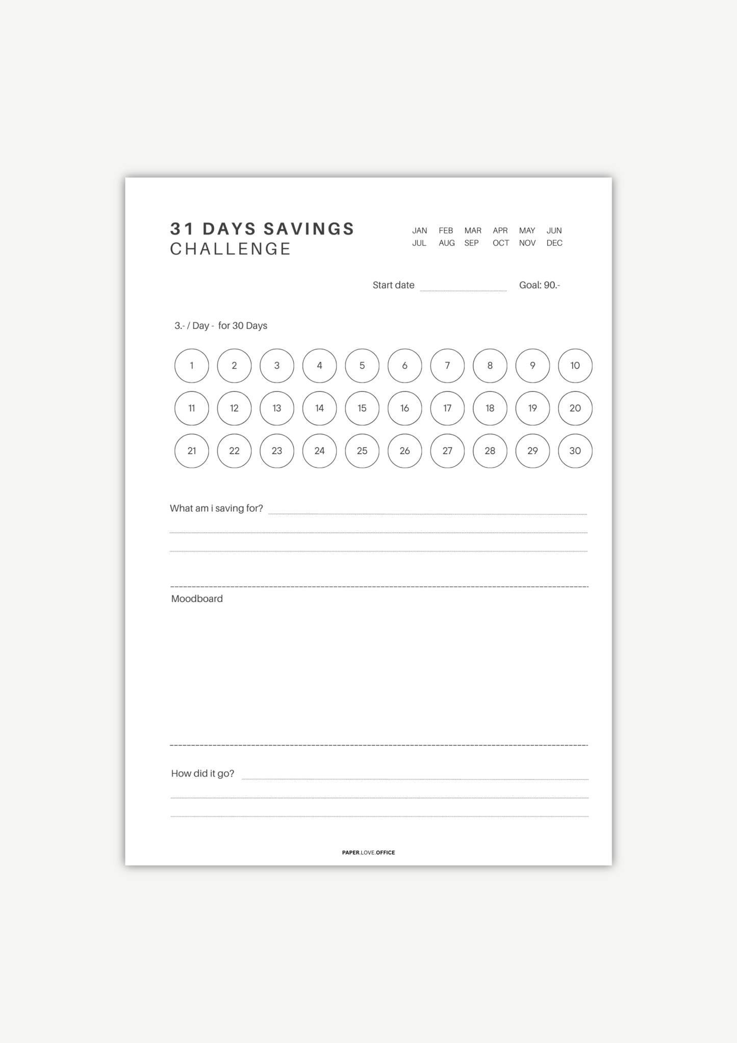 Spar-Challenge 31 Tage – kleine Beträge sparen und Ziel sichtbar machen