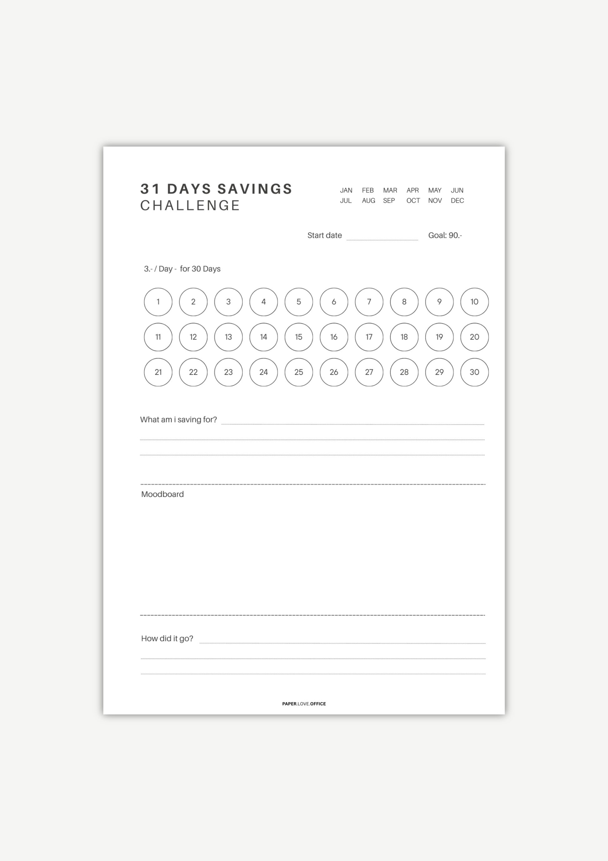 Spar-Challenge 31 Tage – kleine Beträge sparen und Ziel sichtbar machen