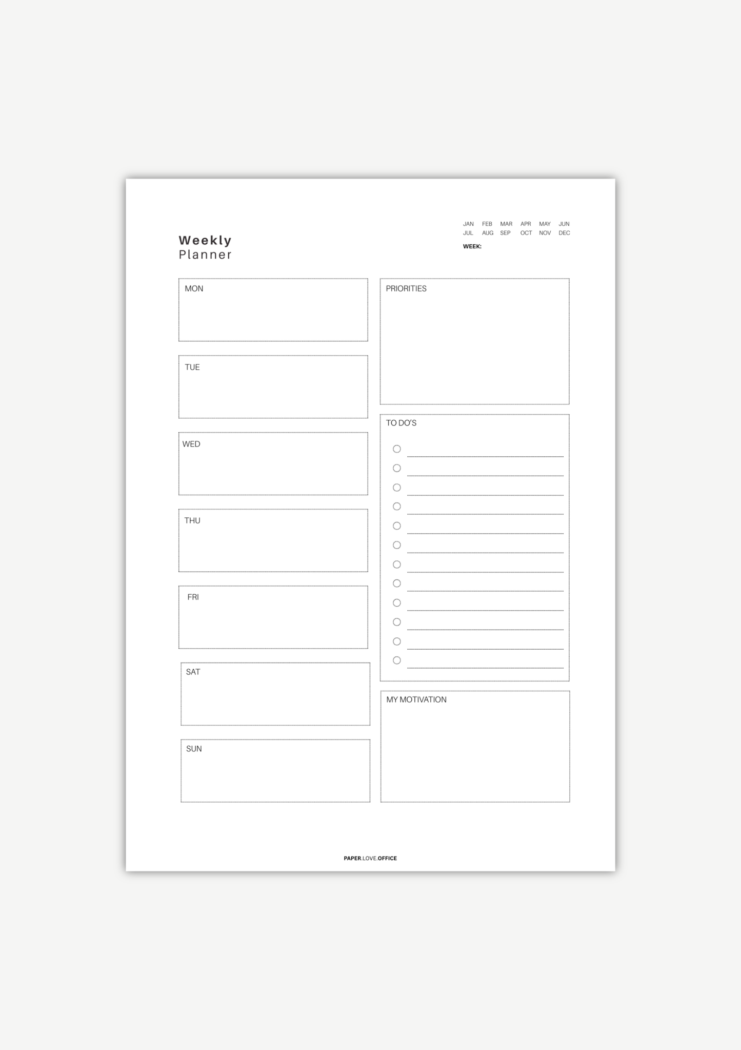 Weekly Planner zur Wochenplanung – Alltag strukturieren mit übersichtlicher Planungsseite