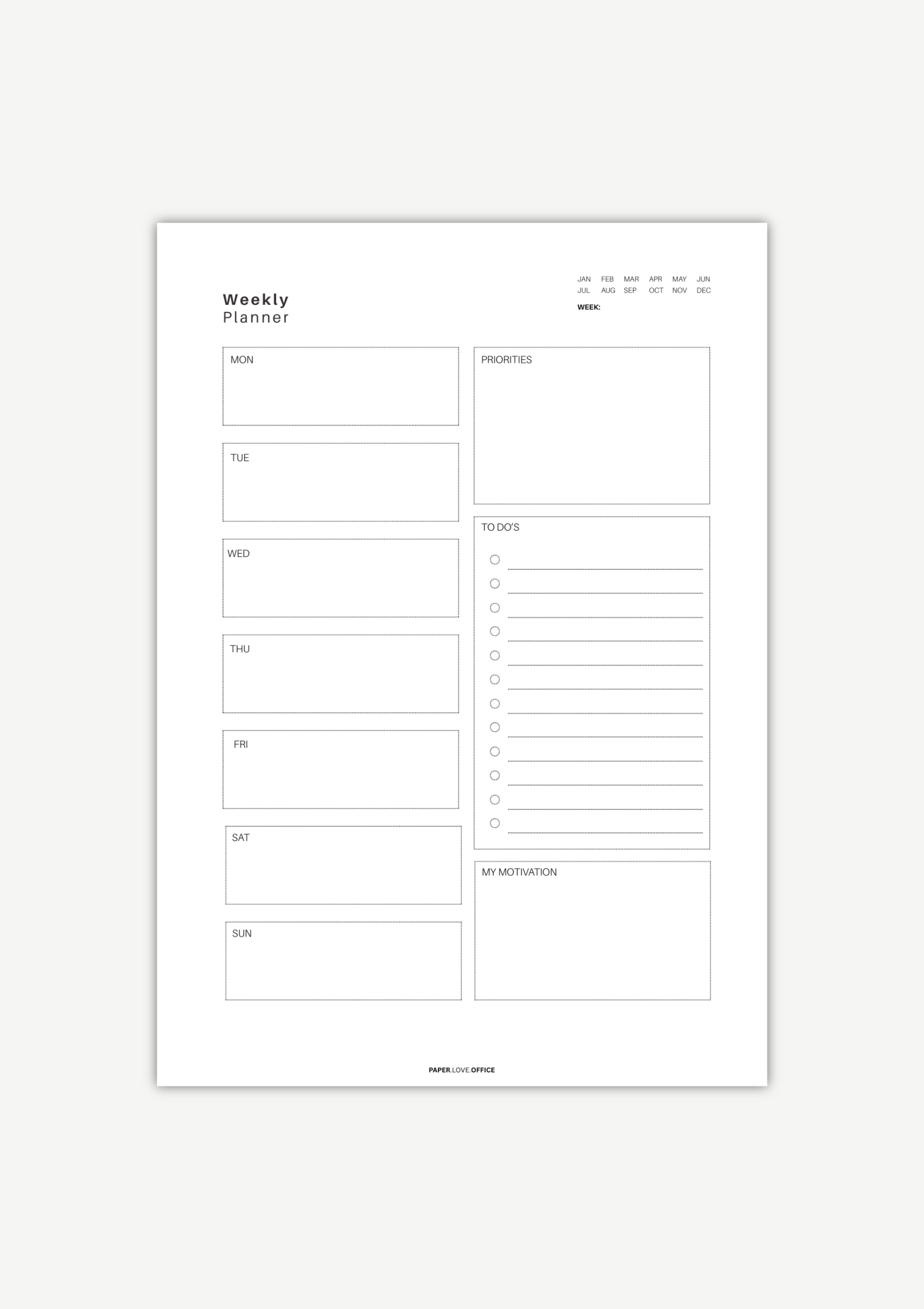 Weekly Planner zur Wochenplanung – Alltag strukturieren mit übersichtlicher Planungsseite