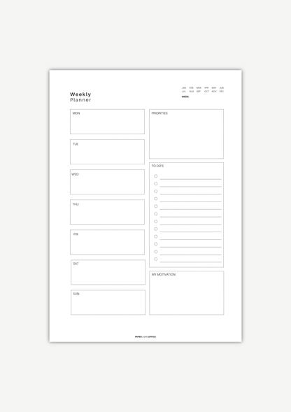 Weekly Planner zur Wochenplanung – Alltag strukturieren mit übersichtlicher Planungsseite